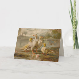 Patos - Tarjeta de felicitación doblada