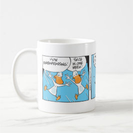 Patos y taza divertidos del dibujo animado de los