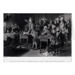 Patrick Henry dirigiéndose a la Asamblea de Virgin