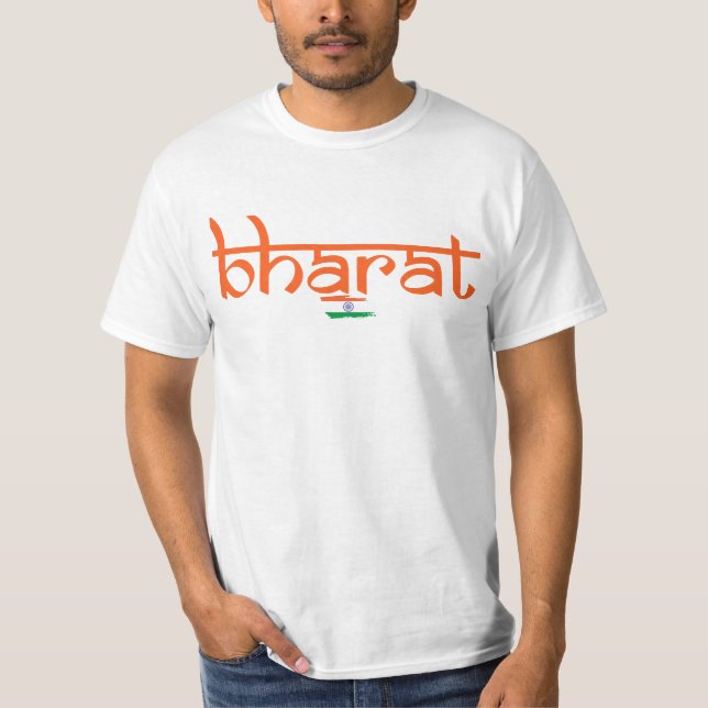 Patriota indio Bharat T-Shirt, camiseta con bander (Anverso)