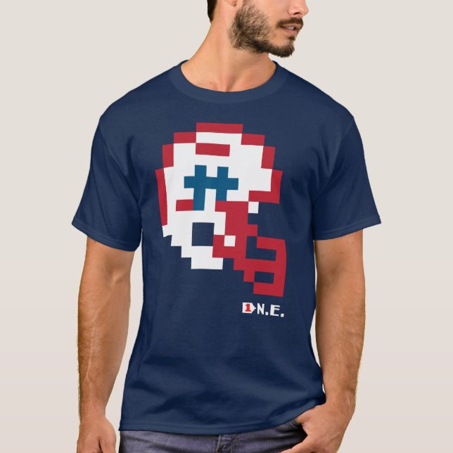Patriotas arrojan a Tecmo Bowl Casco camiseta (Anverso)