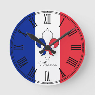 Patriotas de la bandera francesa / reloj de pared