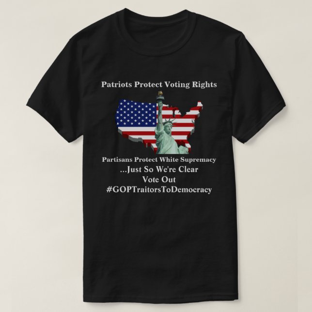 Patriotas protegen camiseta sobre derechos de voto (Diseño del anverso)
