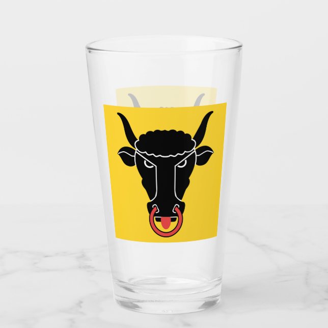 Patriotic glass cup with flag of Uri, Switzerland (Anverso)