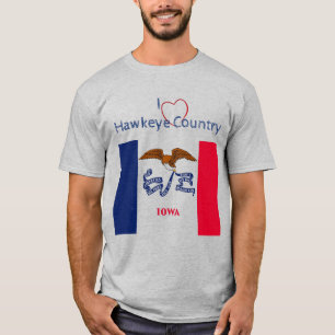 Patriotic Hawkeyes Iowa Bandera Uni-sex Camiseta