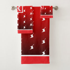 Patriotic Pattern with Monogram on RED Gradient 