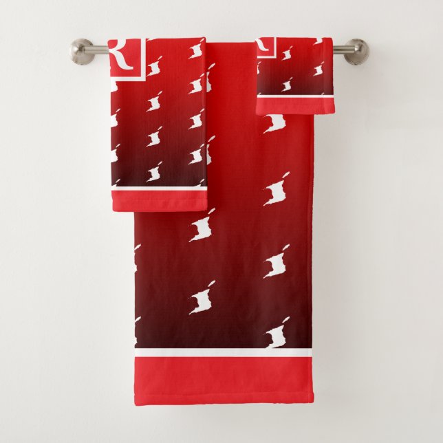 Patriotic Pattern with Monogram on RED Gradient  (In situ)