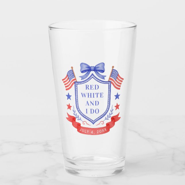 Patriotic Red White & I Do Bridal Shower Welcome (Anverso)