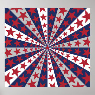 Patriotic Sunburst: Obra de arte de la bandera est