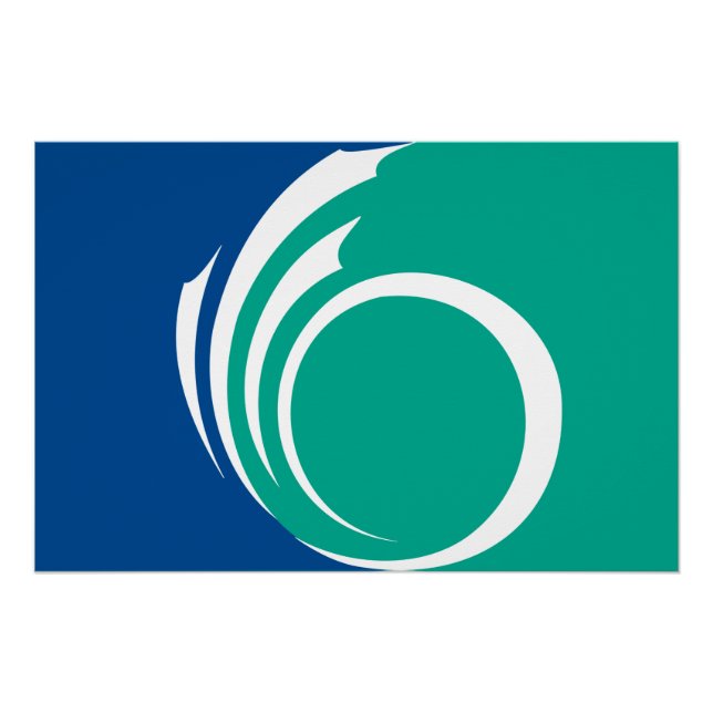 Patriotic wall poster with Flag of Ottawa, Canada (Anverso)