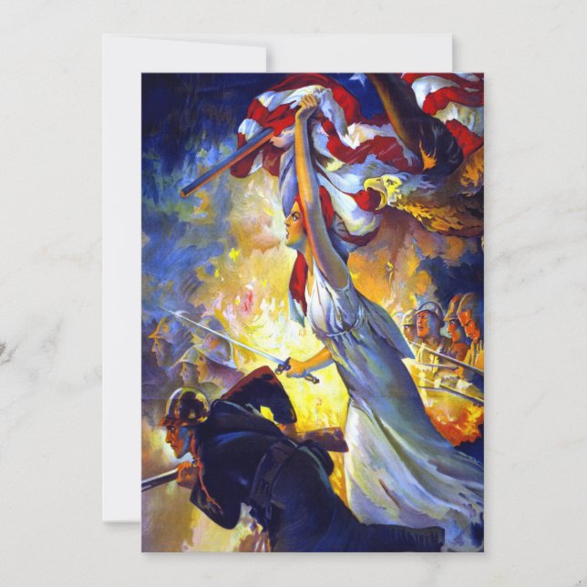 Patriótica de la Vintage Libertad Bandera American (Anverso)