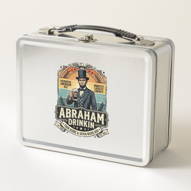 Patriótico Abraham Bebiendo Retro Angustiado (Anverso)
