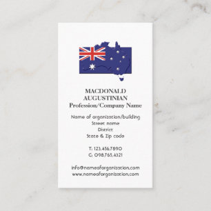 Patriótico  BANDERA AUSTRALIA  Tarjeta de presenta