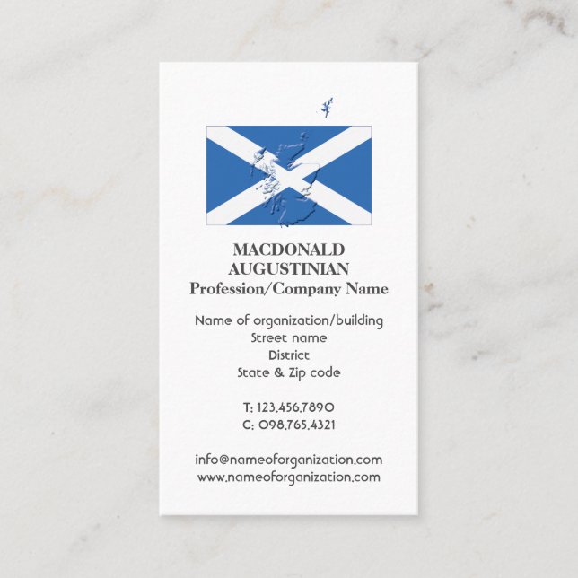 Patriótico | BANDERA DE ESCOCIA | Tarjeta de prese (Anverso)
