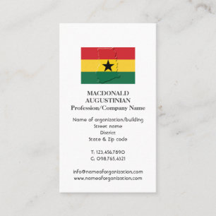 Patriótico  BANDERA DE GHANA  Tarjeta de presentac