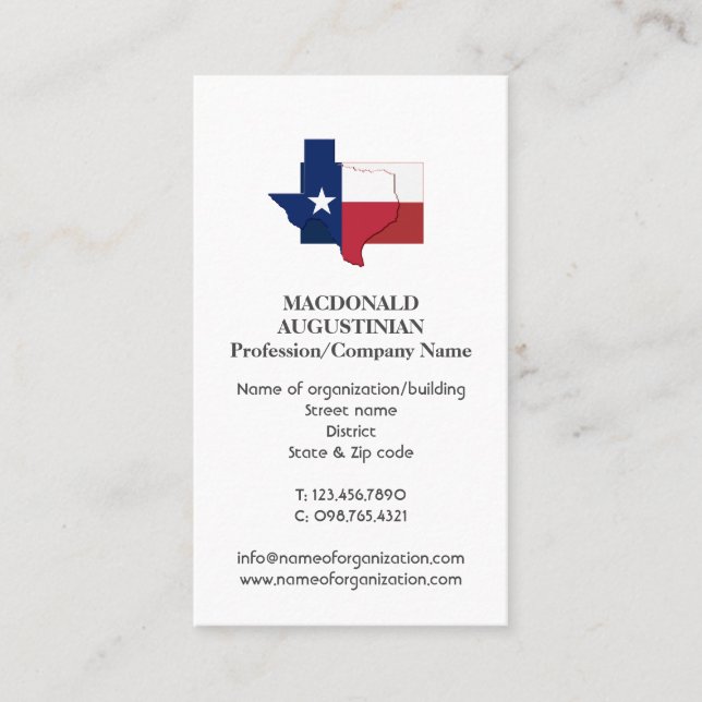Patriótico | BANDERA DE TEXAS | Tarjeta de present (Anverso)