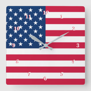 Patriótico del reloj de pared de la bandera estado