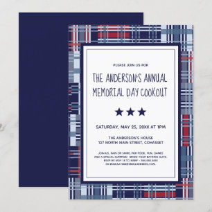 Patriótico, Día Conmemorativo, Verano, Invitación 