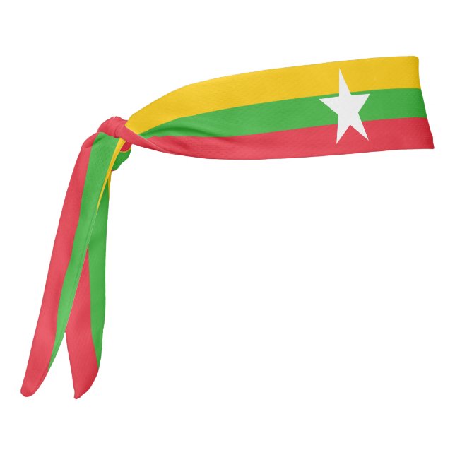 Patriótico elegante de la bandera de Myanmar (Girar 270)