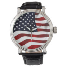 Patriótico masculino, reloj de la bandera