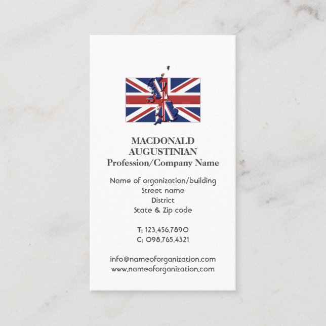 Patriótico Reino Unido | UNION JACK | Tarjeta de v (Anverso)