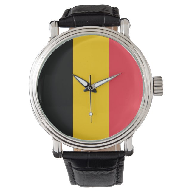 Patriótico, reloj especial con bandera de Bélgica (Anverso)