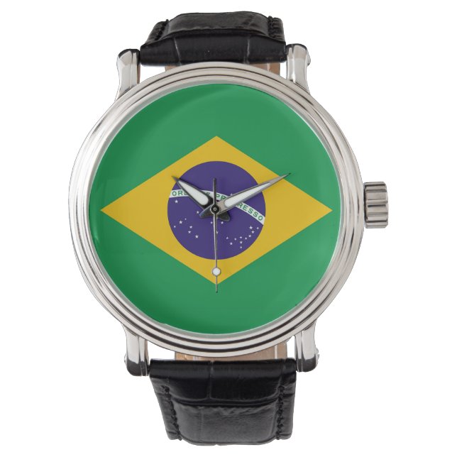 Patriótico, reloj especial con bandera de Brasil (Anverso)