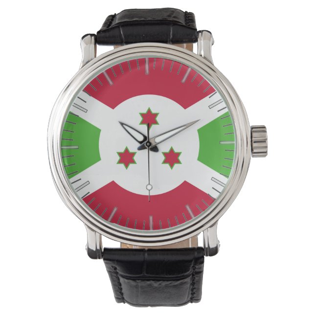 Patriótico, reloj especial con bandera de Burundi (Anverso)