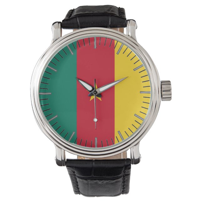 Patriótico, reloj especial con bandera de Camerún (Anverso)