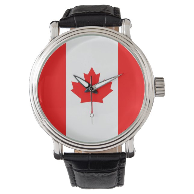 Patriótico, reloj especial con bandera de Canadá (Anverso)