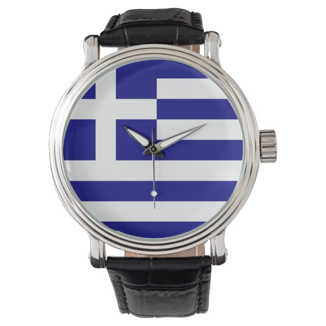 Patriótico, reloj especial con bandera de Grecia (Anverso)