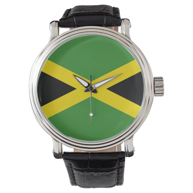 Patriótico, reloj especial con bandera de Jamaica (Anverso)