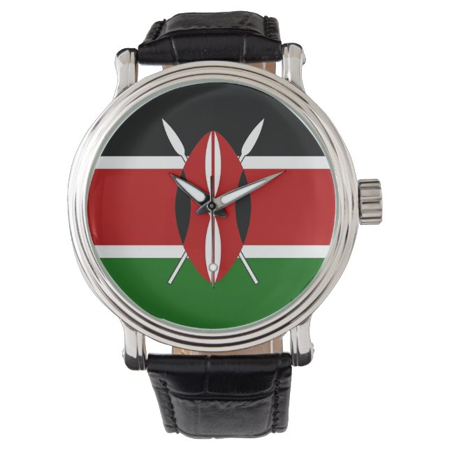 Patriótico, reloj especial con bandera de Kenia (Anverso)