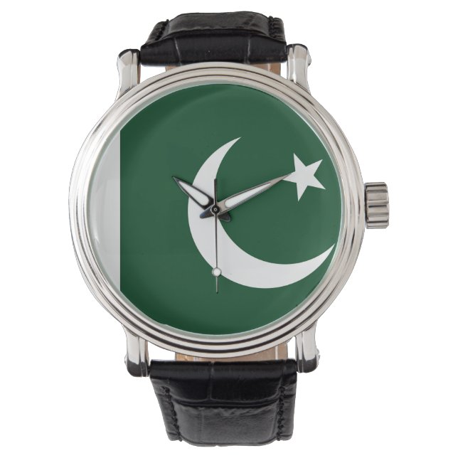 Patriótico, reloj especial con bandera de Pakistán (Anverso)