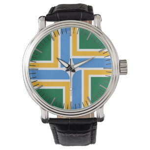 Patriótico, reloj especial con bandera de Portland
