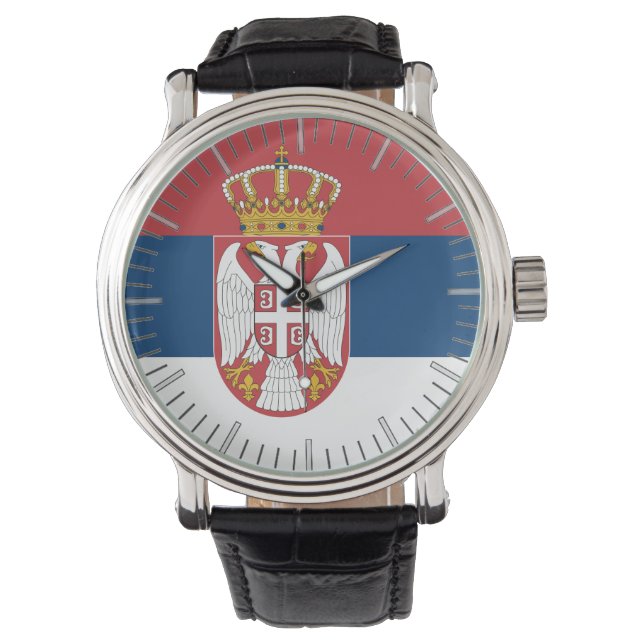Patriótico, reloj especial con bandera de Serbia (Anverso)