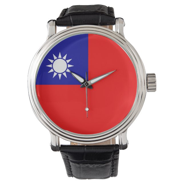 Patriótico, reloj especial con bandera de Taiwán (Anverso)