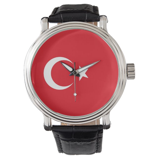 Patriótico, reloj especial con bandera de Turquía (Anverso)
