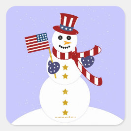 Patriótico Snowman de Estados Unidos con Pegatinas