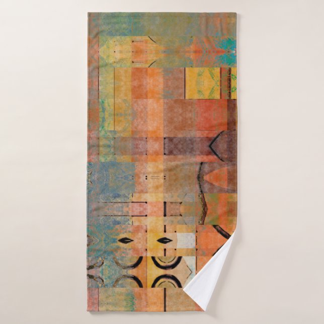 patrón abstracto de rayas horizontales geométricas (Toalla de baño)