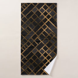 Patrón abstracto geométrico de oro negro contempor
