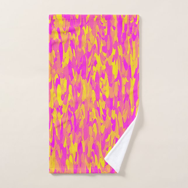 Patrón abstracto Naranja amarillo rosado (Toalla de mano)