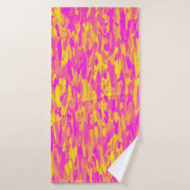 Patrón abstracto Naranja amarillo rosado (Toalla de baño)
