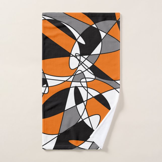 Patrón abstracto - naranja y gris. (Toalla de mano)