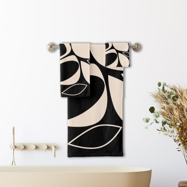 Patrón abstracto negro crema con estilo moderno (Subido por el creador)