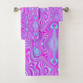 Patrón abstracto trippy de rosa caliente y azul ac