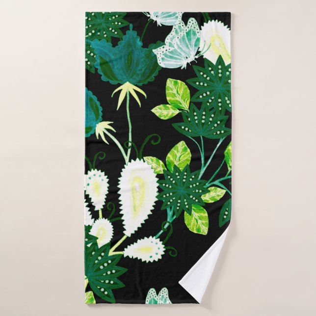 Patrón acuarela sin fisuras con flores de fantasía (Toalla de baño)