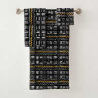 Patrón africano negro resistente con amarillo