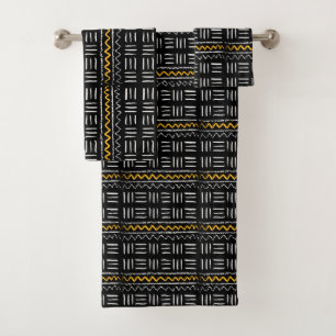 Patrón africano negro resistente con amarillo