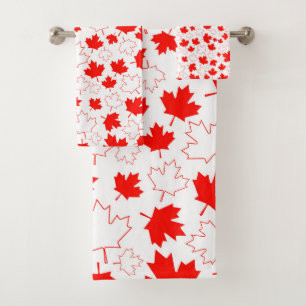 Patrón aleatorio rojo de hoja de arce de Canadá